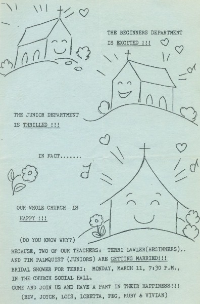 The congregation was 'excited' and 'thrilled' at our wedding